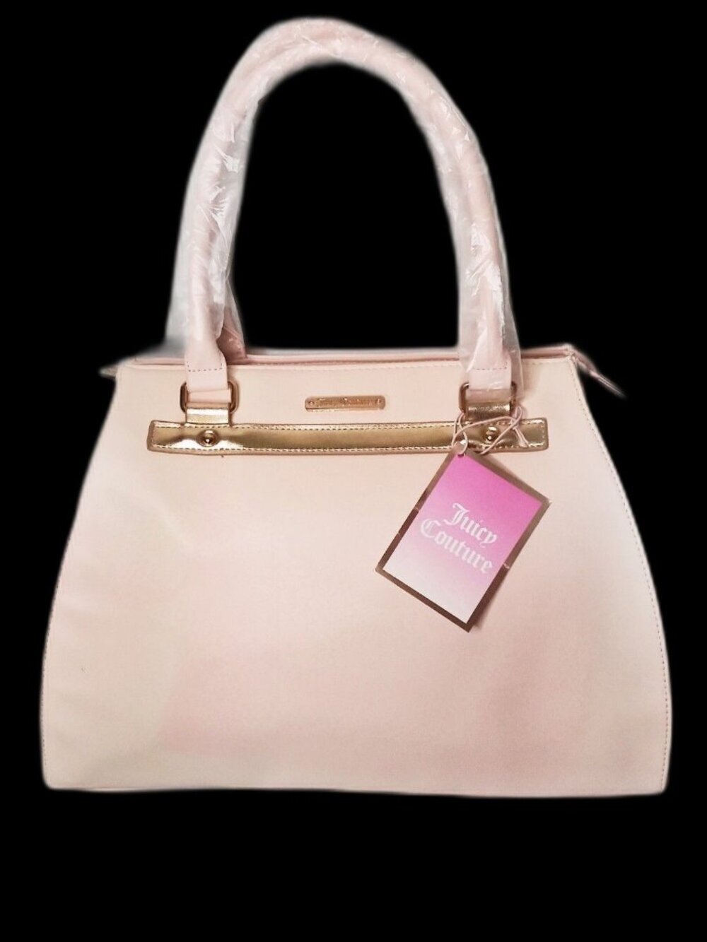 JUICY COUTURE Tote Bag Carry All Shoulder PVC Purse Light Pink Rose Gold NEW